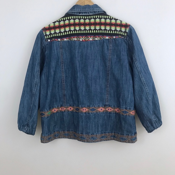 Isabel Hayley Aztec and Embroidered Jean Jacket - Picture 6 of 7